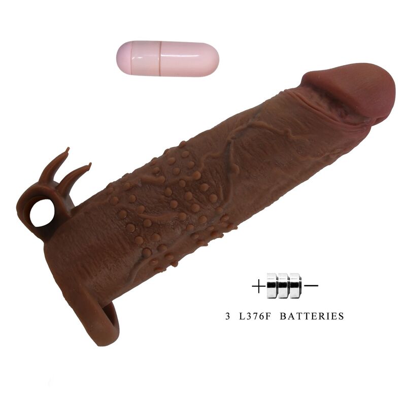 PRETTY LOVE - MANCHON VIBRANT POUR PÉNIS QUILLON 20 CM Ø 4 CM MARRON FOR HIM
