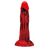 POWER MONSTERS - GODEMICHÉ MINOTAURE FANTASY AVEC VENTOUSE 21 CM Ø 5 CM ROUGE ET NOIR POWER MONSTERS