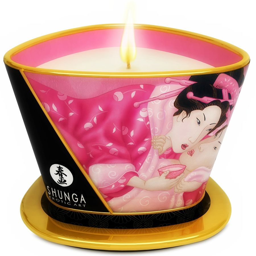 SHUNGA Roses Aphrodisiaques - Bougie de massage 170 ml
