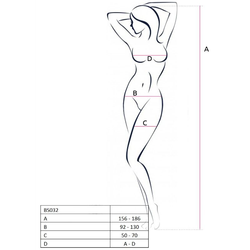 PASSION - FEMME BS032 BODYSTOCKING ROUGE TAILLE UNIQUE PASSION WOMAN