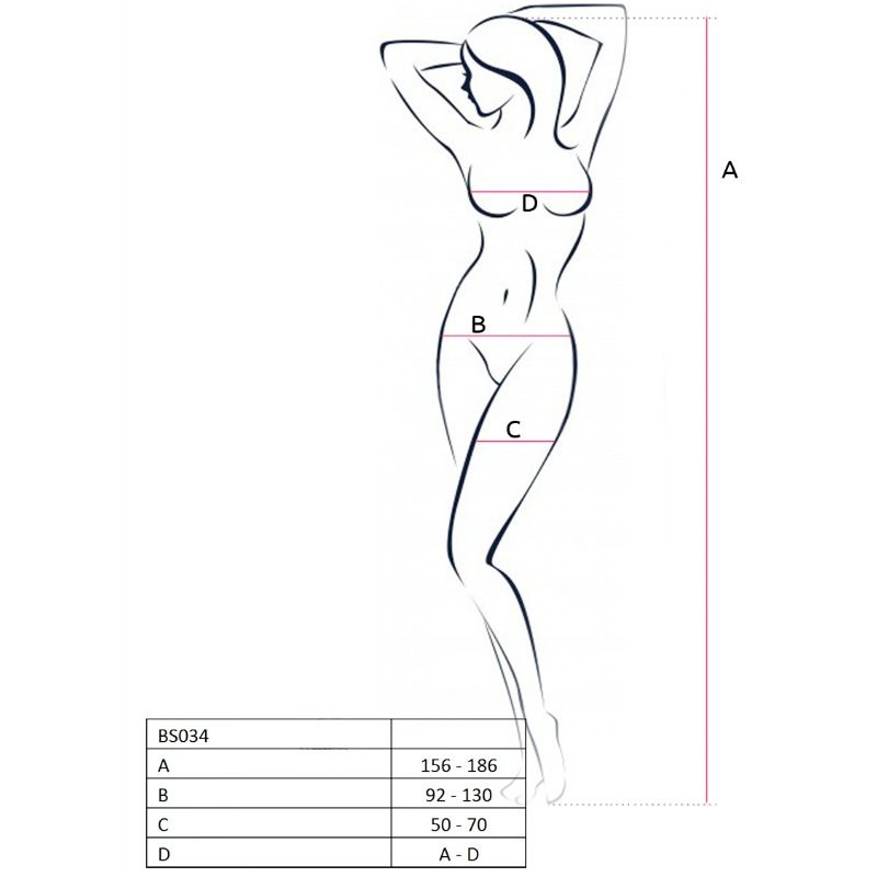 PASSION - FEMME BS034 BODYSTOCKING ROUGE TAILLE UNIQUE PASSION WOMAN