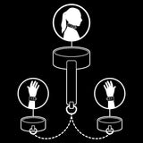 FETISH SUBMISSIVE - COLLIER ET MENOTTES EN CUIR VÉGAN AVEC DOUBLURE EN NOPRÈNE FETISH SUBMISSIVE BONDAGE