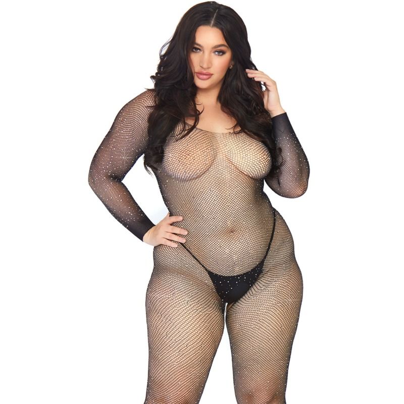 LEG AVENUE - BAS DE CORPS EN FILET CRISTALLISÉ LEG AVENUE - 1X-2X LEG AVENUE BODYSTOCKINGS