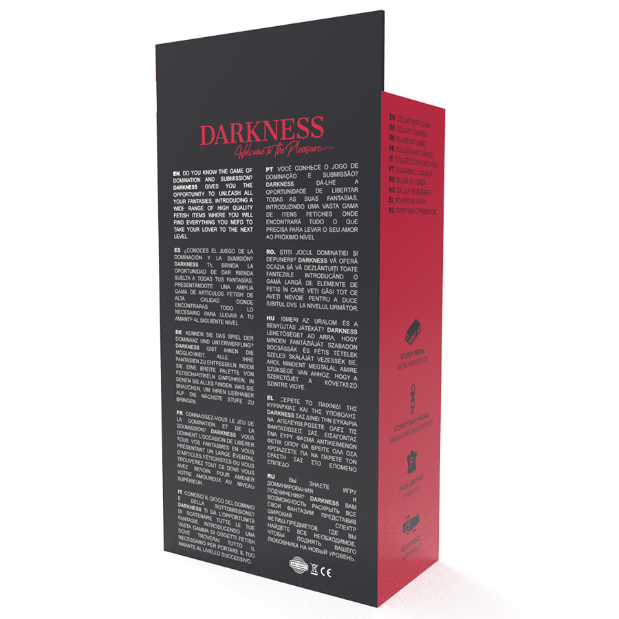 DARKNESS - COLLIER DE POSTURE AVEC CHAÎNE EN CUIR DARKNESS BONDAGE