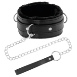 DARKNESS - COLLIER DE POSTURE CONFORTABLE AVEC CHAÎNE EN CUIR DARKNESS BONDAGE