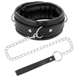DARKNESS - COLLIER EN CUIR SOUPLE AVEC CHAÎNE DARKNESS BONDAGE