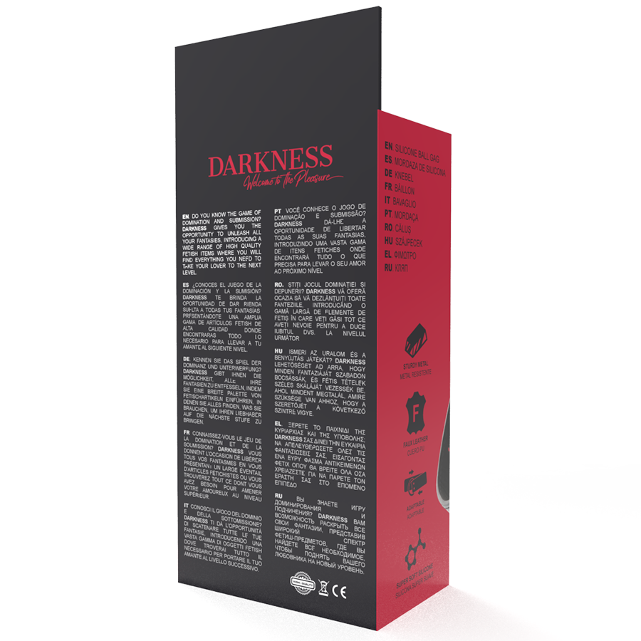 DARKNESS - BÂILLON EN SILICONE ROUGE DARKNESS BONDAGE