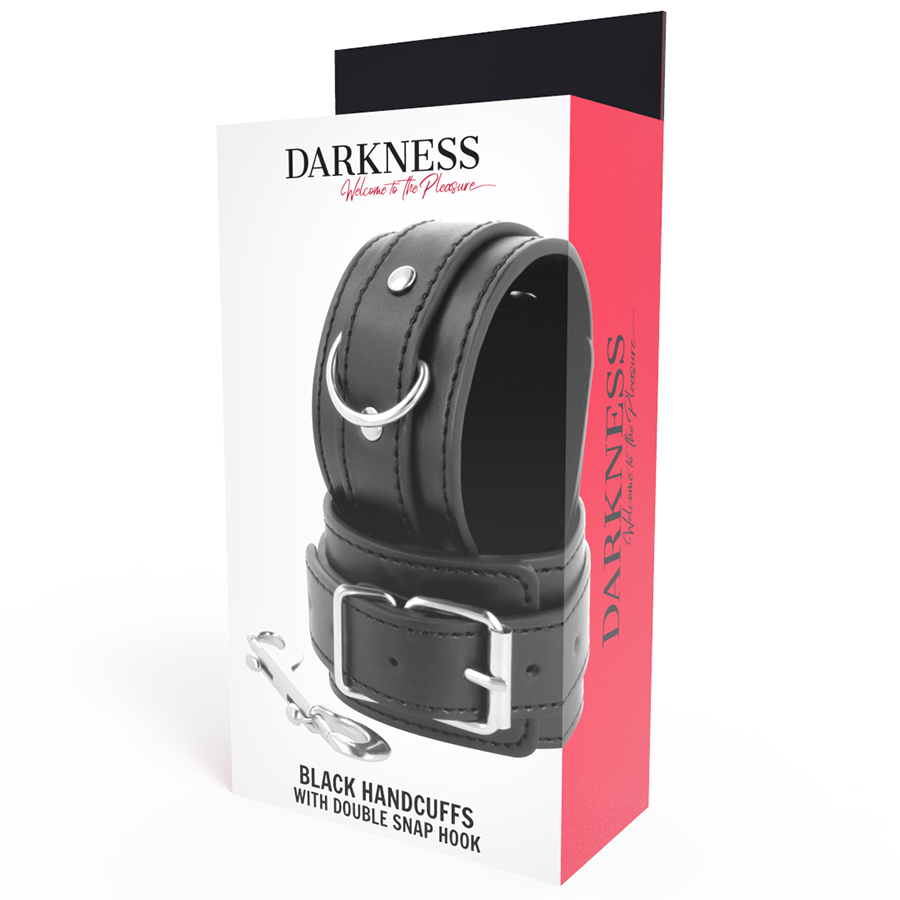 DARKNESS - MENOTTES RÉGLABLES NOIRES AVEC DOUBLE RUBAN DE RENFORT DARKNESS BONDAGE