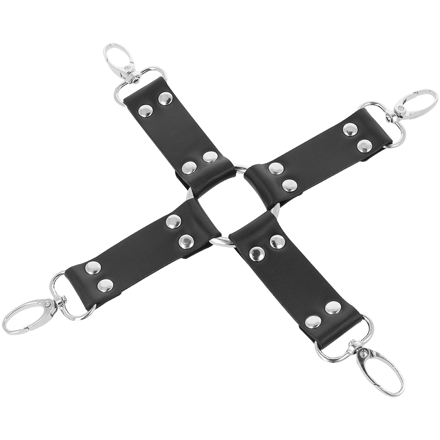 DARKNESS - MENOTTES EN CUIR POUR PIEDS ET MAINS NOIR DARKNESS BONDAGE