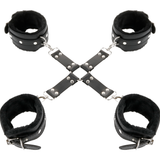 DARKNESS - MENOTTES EN CUIR POUR PIEDS ET MAINS NOIR DARKNESS BONDAGE