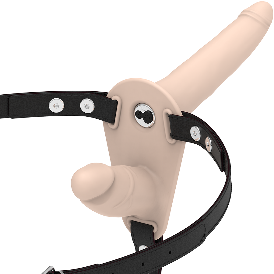 FETISH SUBMISSIVE HARNESS - VIBRATEUR FLESH UP DOUBLE PÉNÉTRATION FETISH SUBMISSIVE HARNESS