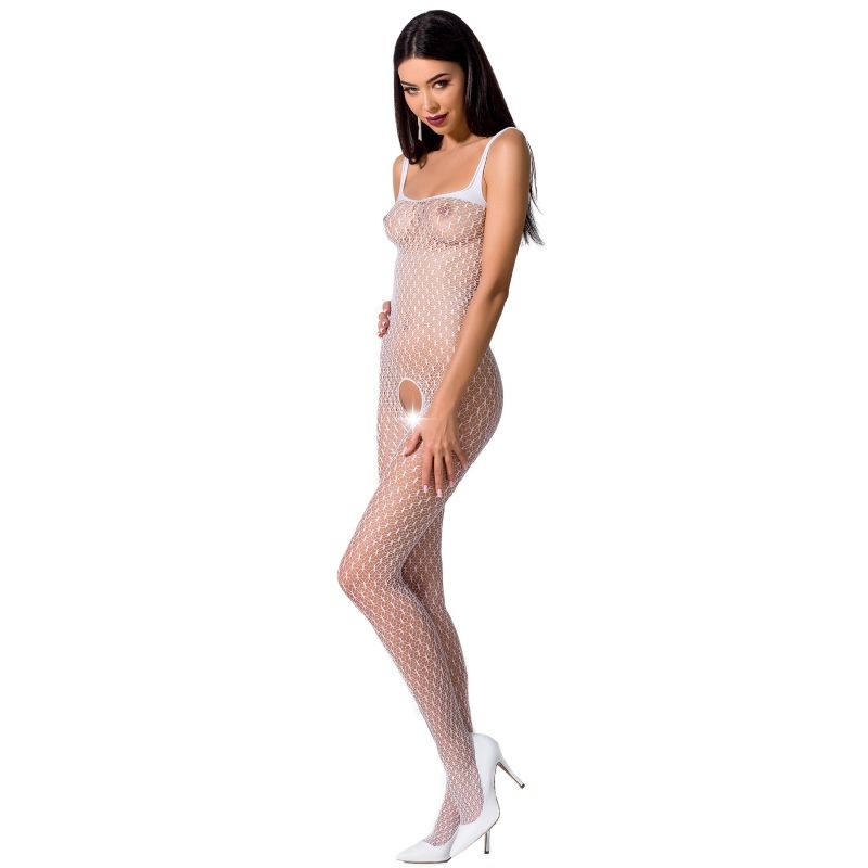 PASSION - FEMME BS071 BODYSTOCKING BLANC TAILLE UNIQUE PASSION WOMAN