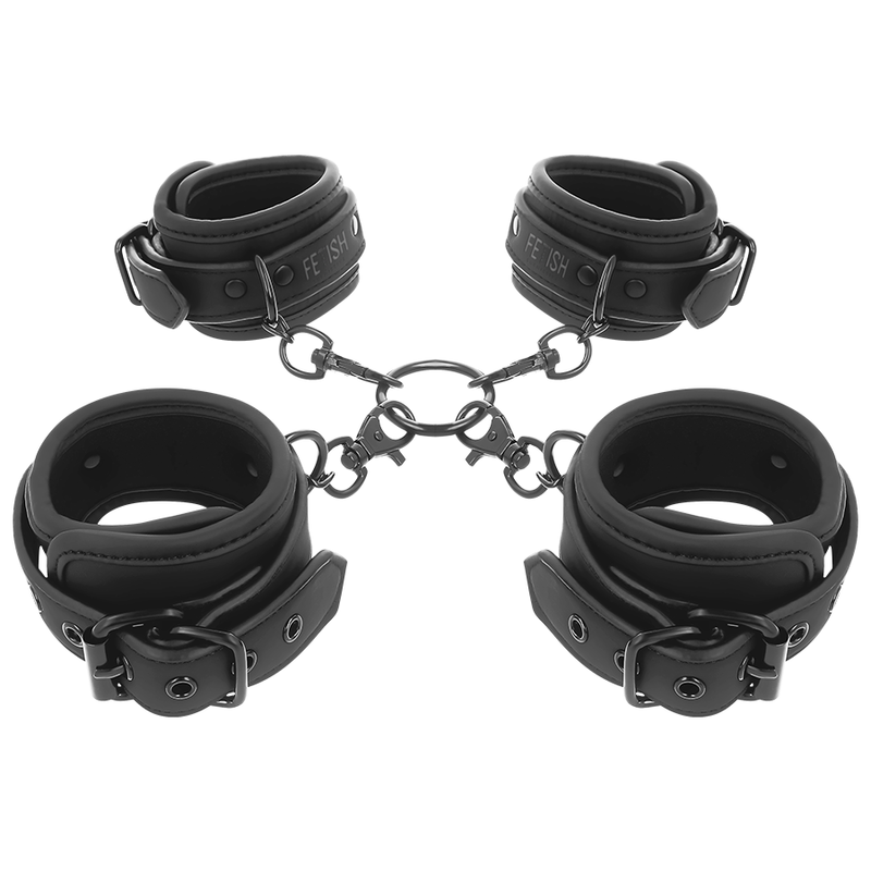 FETISH SUBMISSIVE - ENSEMBLE DE MENOTTES POUR MAINS ET CHEVILLES AVEC DOUBLURE EN NOPRÈNE FETISH SUBMISSIVE BONDAGE