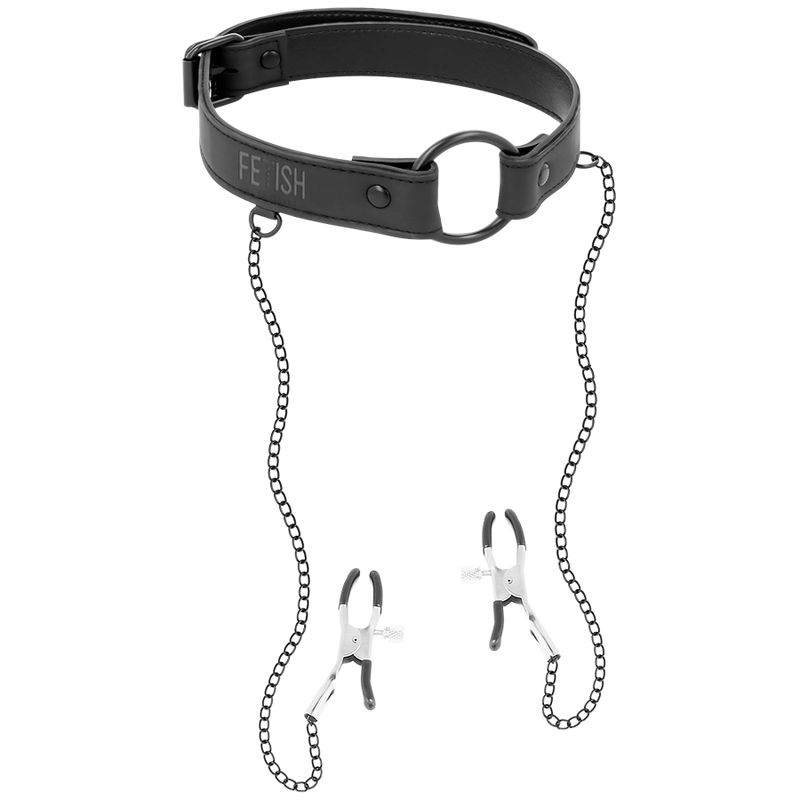 FETISH SUBMISSIVE - ANNEAU BILLON AVEC PINCES  TÉLÉMON FETISH SUBMISSIVE BONDAGE