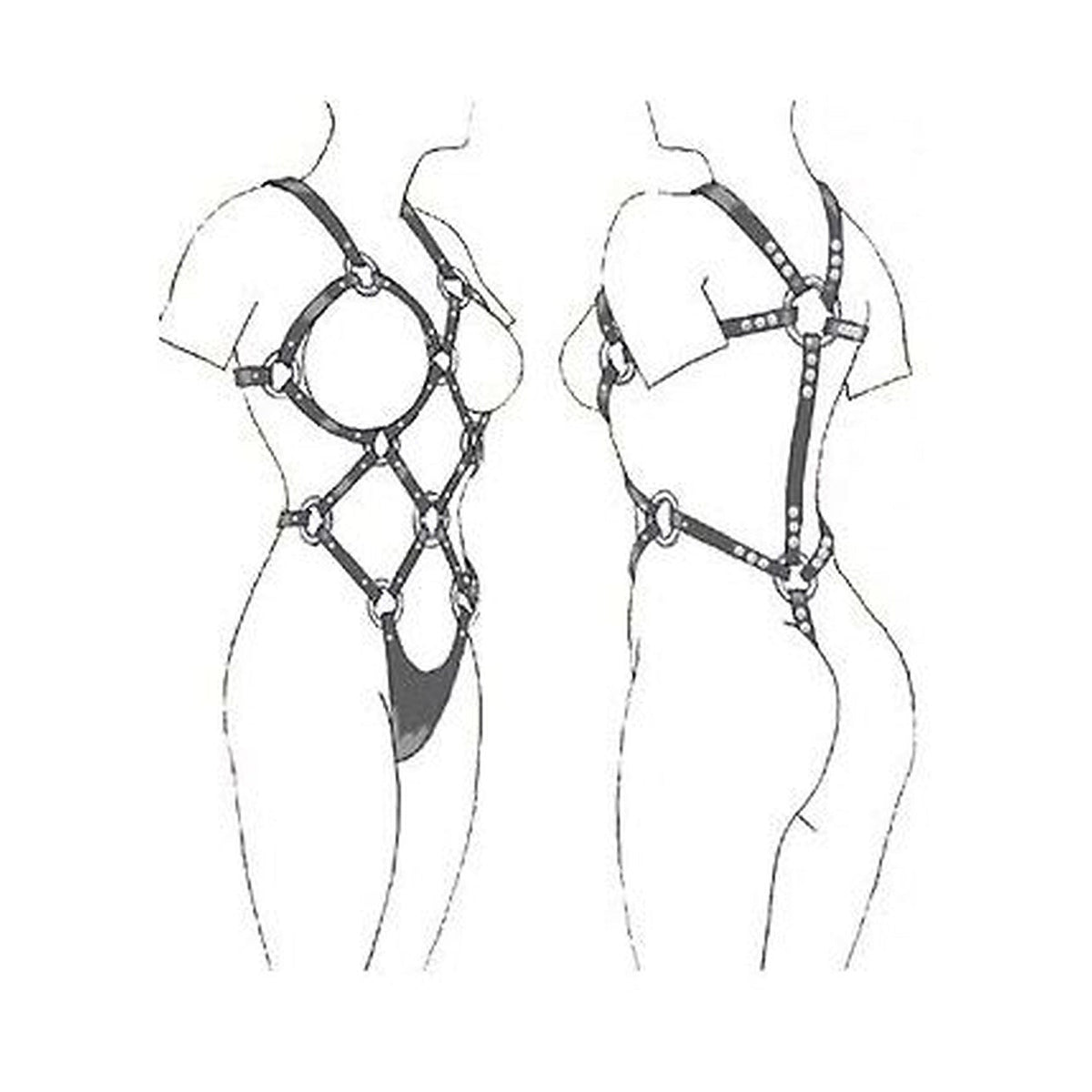 Leather Body Style Femme - Harnais corporel, 510 g