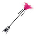SecretPlay - Fouet à extrémité plumes, noir et fuchsia