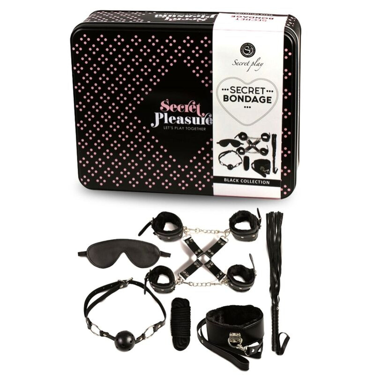 SECRETPLAY - BDSM SET 8 PCS NOIR SECRETPLAY 100% FETISH